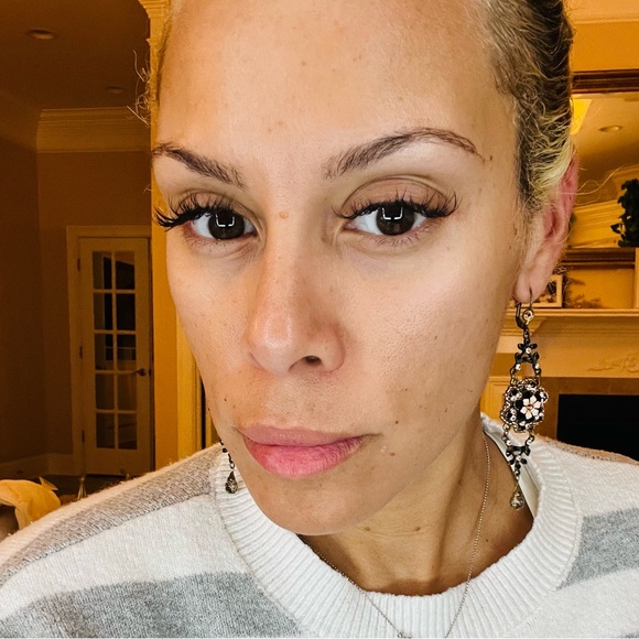 Michal Negrin Gold and Black Floral Earrings Swarovski crystals - Picture 5 of 8